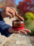 Red Root Chakra Singing Bowl High Vibrational Handmade Tibetan Chakra Bowl