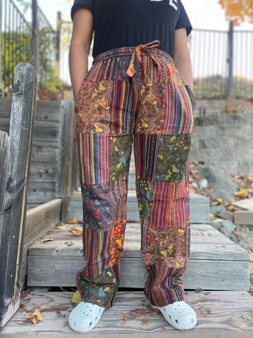 Thick Patchwork Pants Bohemian Summer Bright Comfy Men and Women
