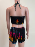 Tie dye summer travels comfy hippie bohemian spandex  shoft crop top