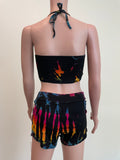 Tie dye summer travels comfy hippie bohemian spandex  shoft crop top
