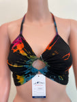 Tie dye summer travels comfy hippie bohemian spandex  shoft crop top