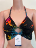 Tie dye summer travels comfy hippie bohemian spandex  shoft crop top