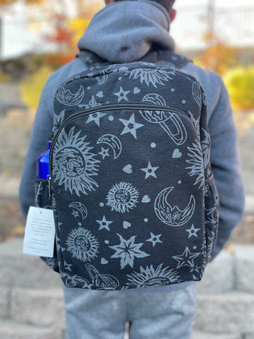 Hippie Backpack Sun Moon and Stars Design Bag Planet Backpack Galaxy Backpack