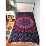 Peacock feather mandala tapestry