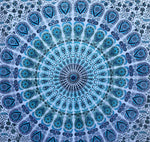 Peacock feather mandala tapestry