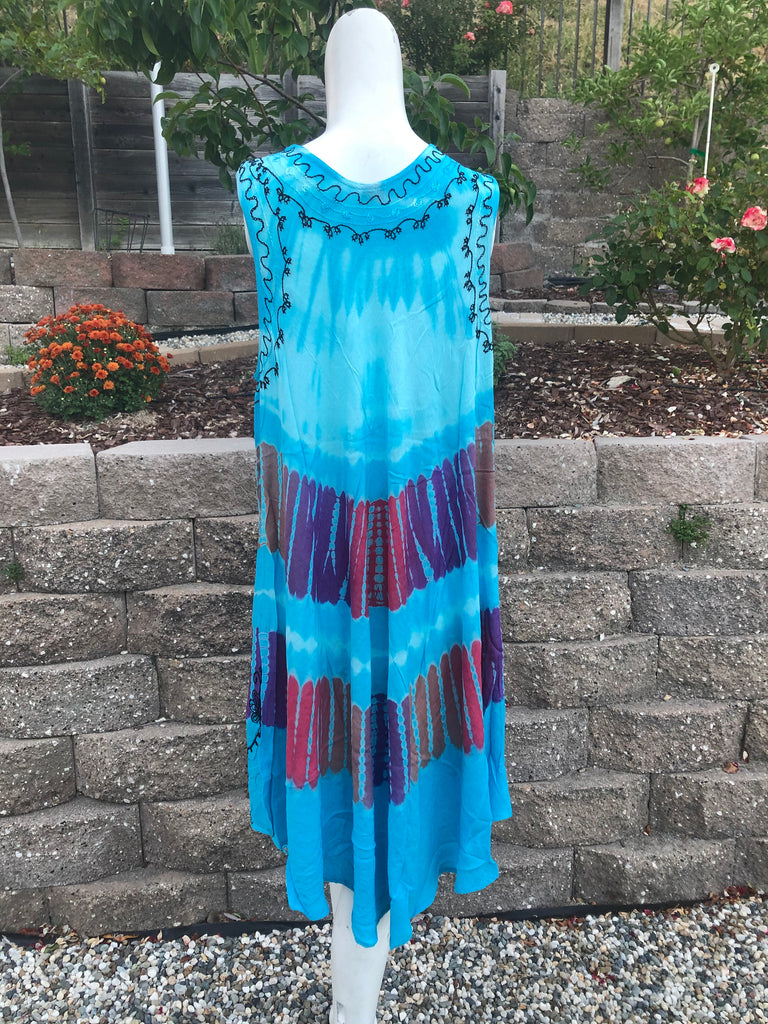 Tie Dye Summet Dreasez Loose Brightly Colored Casual Tie-Dye Summer Umbrella Dress – Like ...