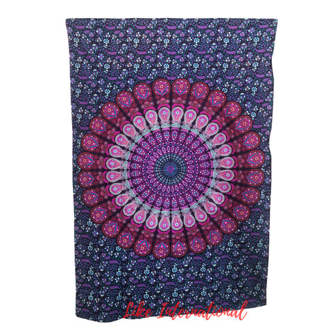 Peacock feather mandala tapestry