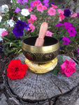 Black Base Handcarved Himalayan Singing Bowl | 3.7 inch | For Meditation, Stress Relief, Yoga, Relaxation, Sound Therapy, Chakra Balance |