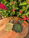 Green and Gold Brass Turtle Padlock Castle Lock Temple Lock