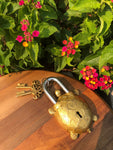 Green and Gold Brass Turtle Padlock Castle Lock Temple Lock
