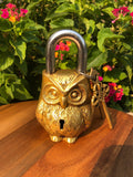 Cute and Secure Brass Owl Shaped Padlock