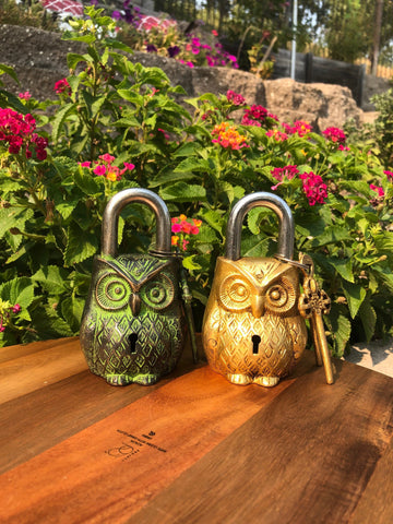 Cute and Secure Brass Owl Shaped Padlock