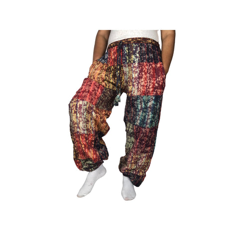 Cool Boho Stonewash Patchwork Pants Unisex Nepal Joggers