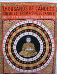 Positivity Buddha Tapestry Happiness Candles Indian Wall Hanging
