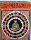 Positivity Buddha Tapestry Happiness Candles Indian Wall Hanging