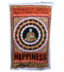 Positivity Buddha Tapestry Happiness Candles Indian Wall Hanging