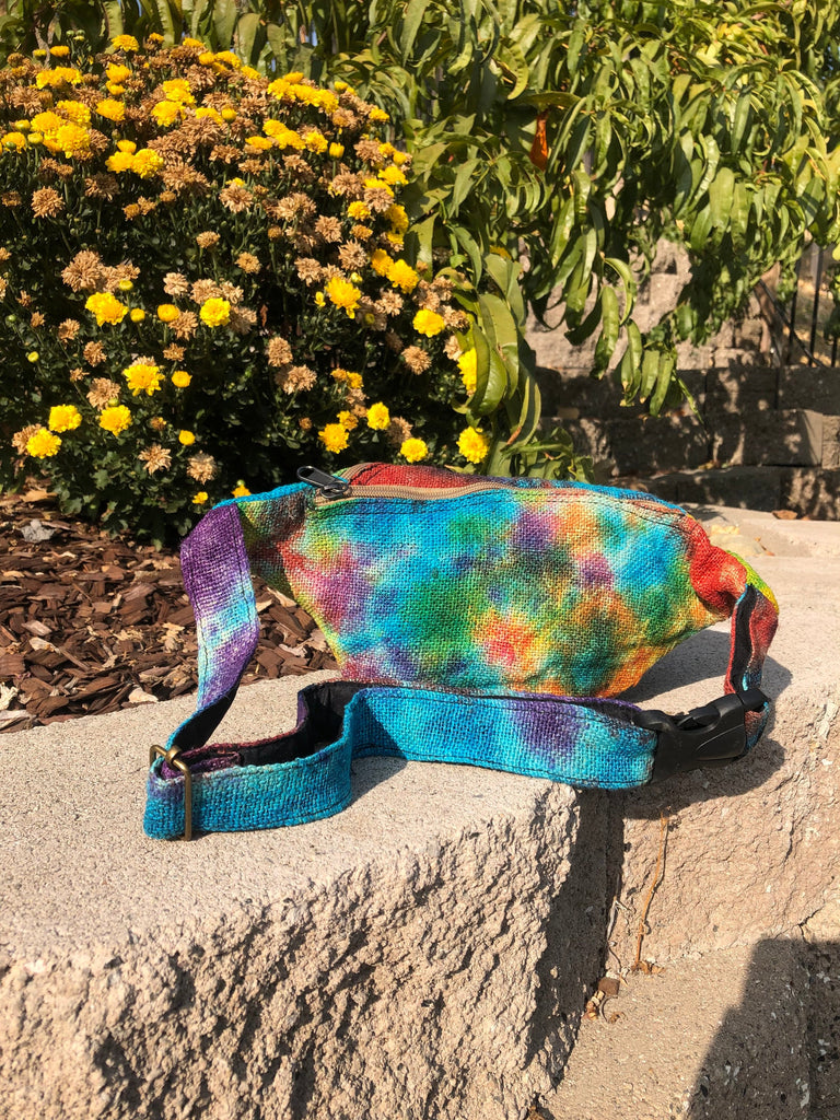 100% Hemp Tie-Dye Fanny Pack Unisex Festival Fanny Pack