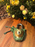 Lion Unique Brass Vintage Padlock Temple Lock