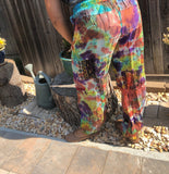 Tie Dye Patchwork Joggers Stonewash Yoga Pants