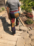 Boho Om Print Patchwork Cargo Pants Joggers