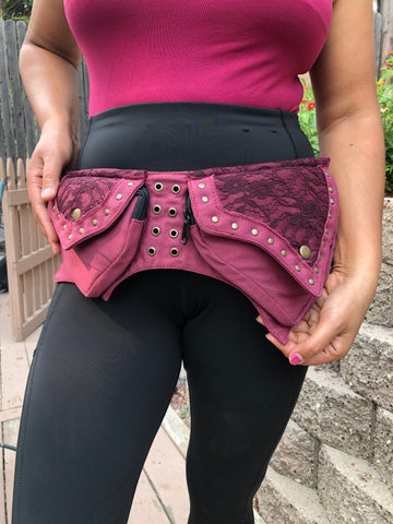 Lacy Lotus Fanny Pack Hip Pack Hip Hugger Sports Pack Steampunk Belt