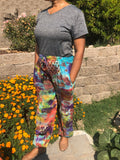 Tie Dye Patchwork Joggers Stonewash Yoga Pants