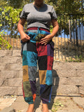 Boho Om Print Patchwork Cargo Pants Joggers