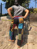 Boho Om Print Patchwork Cargo Pants Joggers