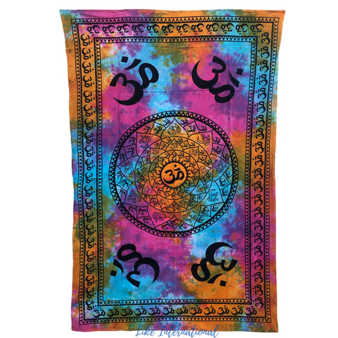 OM print  Indian Tapestry Wall Hanging