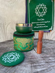 Green Heart Chakra Singing Bowl High Vibrational Handmade Tibetan Bowl