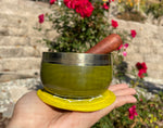 Solar Plexus Yellow Chakra Bowl Singing Bowl With Mallet and Case