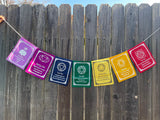 tibetan chakra flag can be hung up as fence decor or door hangings or wall hangings.