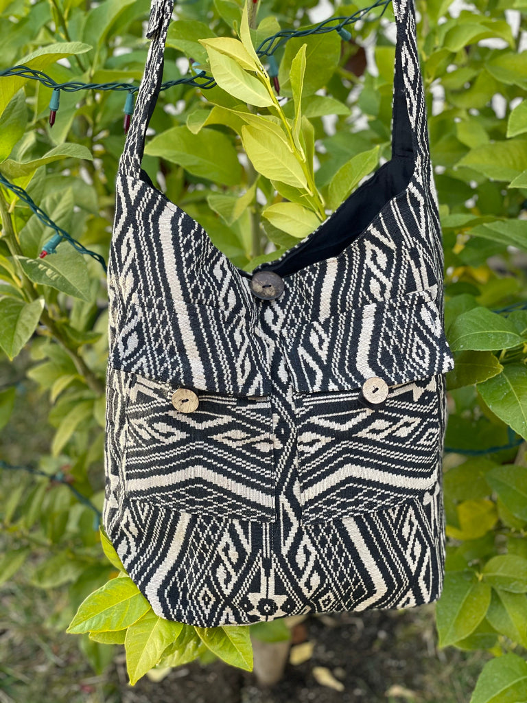 Unique and Colorful Boho Shoulder Bag Cotton Bohemian Bag 5-POCKET