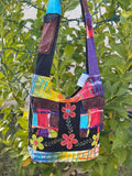 Colorful Flower Patchwork Boho Vegan Shoulder Bag