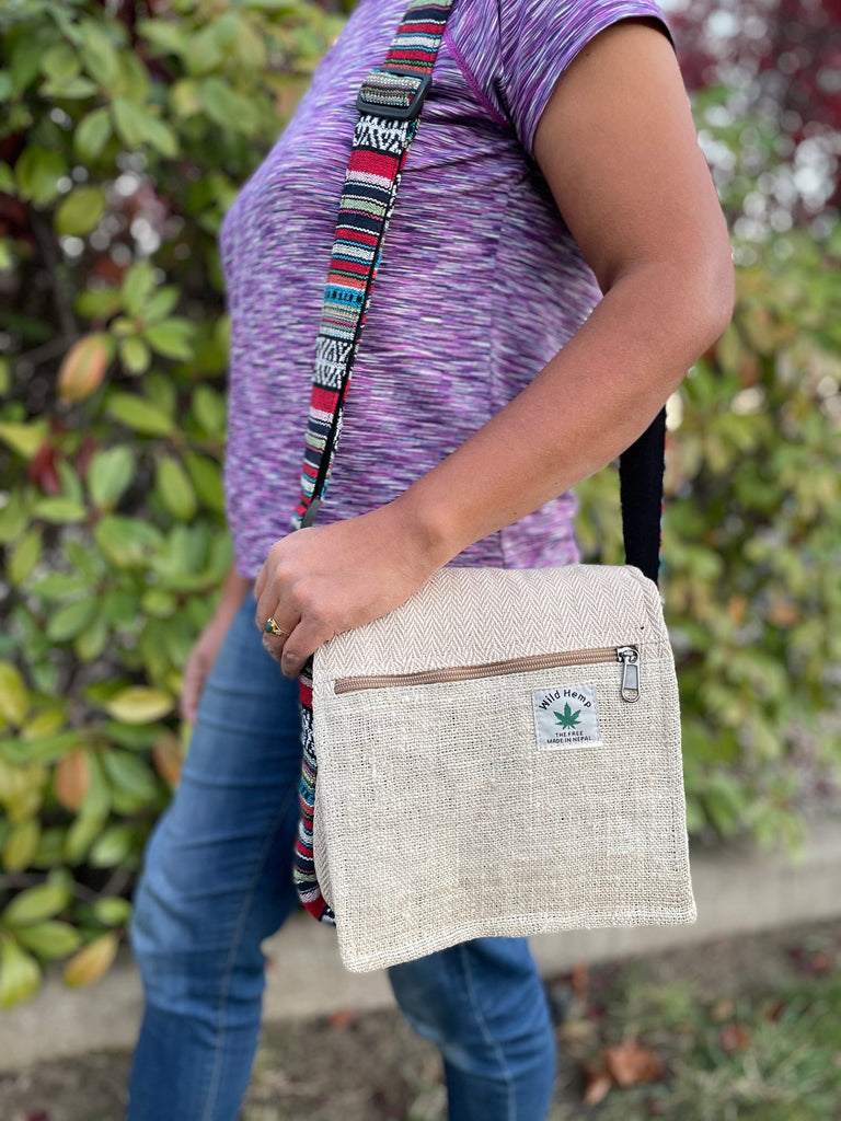 Himalayan Hemp Shoulder Bag Crossbody Bag Unisex Hemp Bag