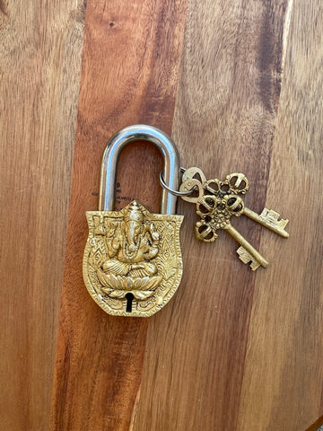 Gorgeous small Lord Ganesh Brass Antique/Vintage Looking padlock