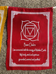 red root chakra. base chakra affirmation. base chakra decor.