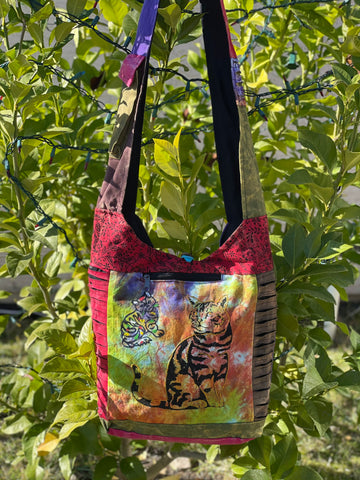 Colorful Kitty Patchwork hobo