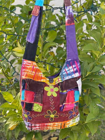 Colorful Flower Patchwork Boho Shoulder Bag Cross Body Bag