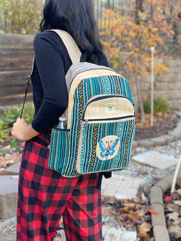 Butterfly Patch Hemp Backpack